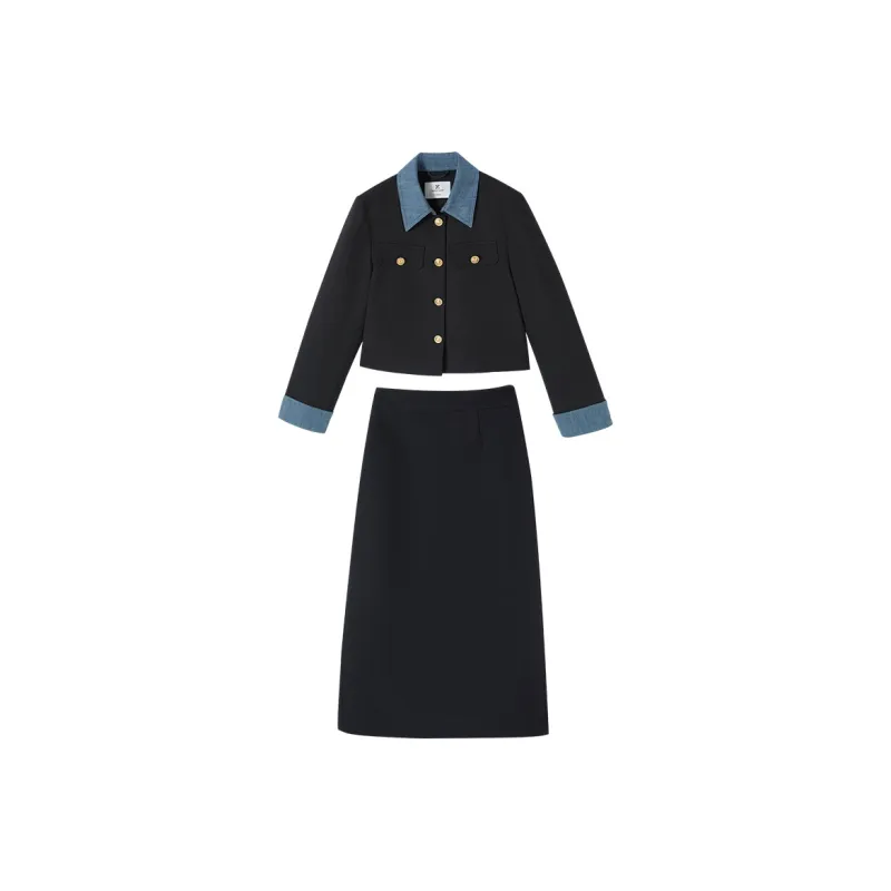 XIANGYING Skirt Set Women's Black-0