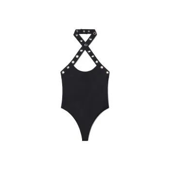 OFF WHITE Eyelet embellished Halterneck Swimsuit