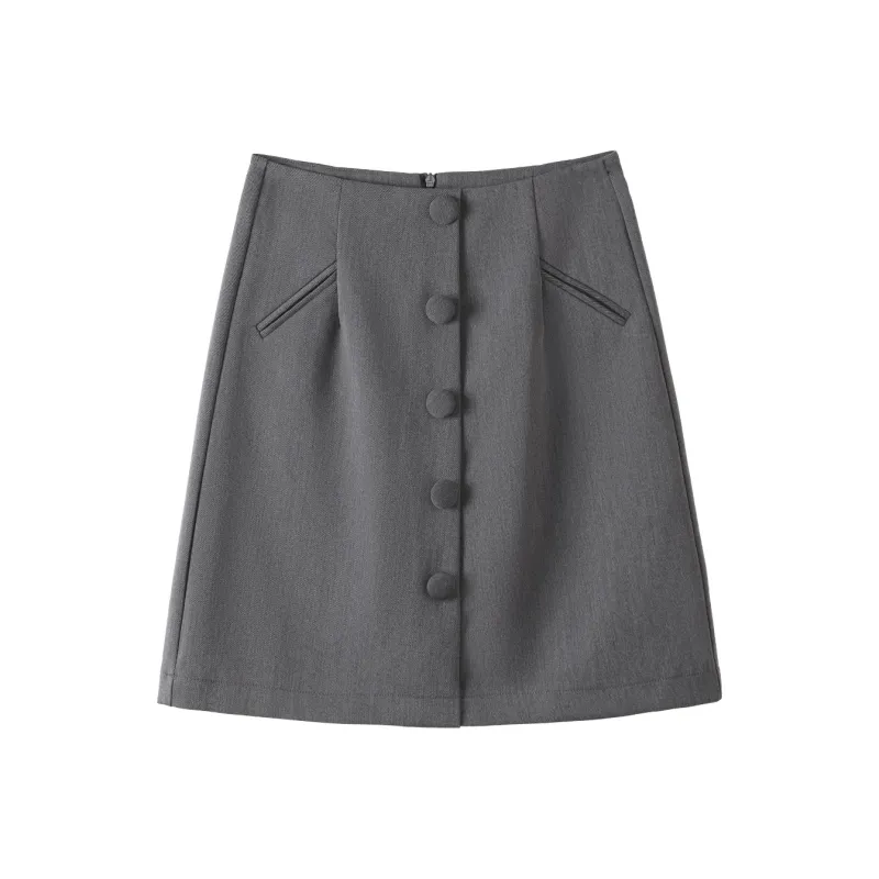 0571 Family Casual Short Skirts Women's Gray-0