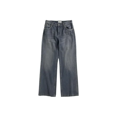 Short Sentence Jeans Women's Blue Gray