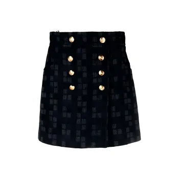 GUCCI Double-breasted Tweed Miniskirt