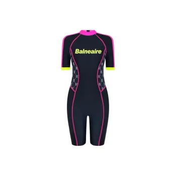 BALNEAIRE One Piece Swimsuits Women's Modern Black Pink Patchwork