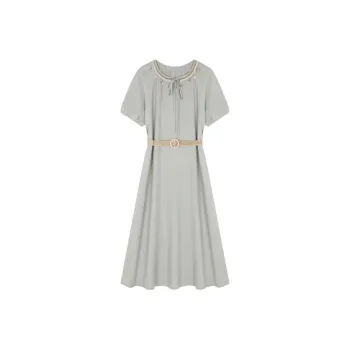 Mo Han Yi Mei Short Sleeved Dress Women's Light Blue