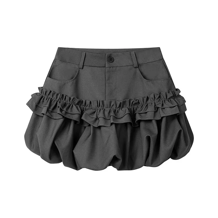 BEAUTIFUL CONFESSION Casual Short Skirts Women's Gray-0