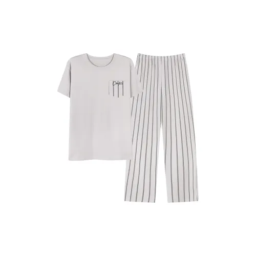 Floating Light Islands Pajama Set Men's Light Gray