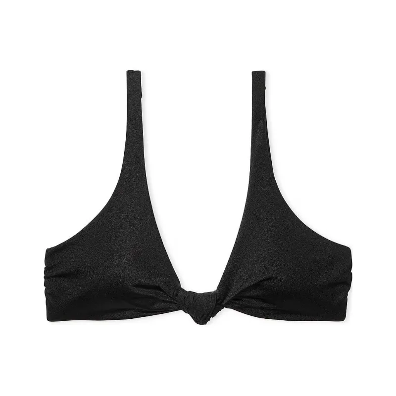 Victoria's Secret PINK Knotted Bralette Bikini Top / Black Bikini Women's Black-0