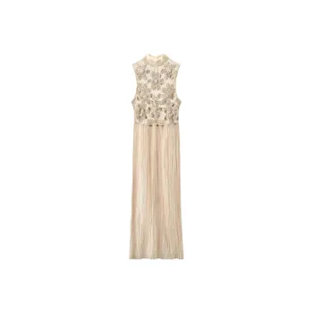 ZARA Sleeveless Dress Women's Raw White