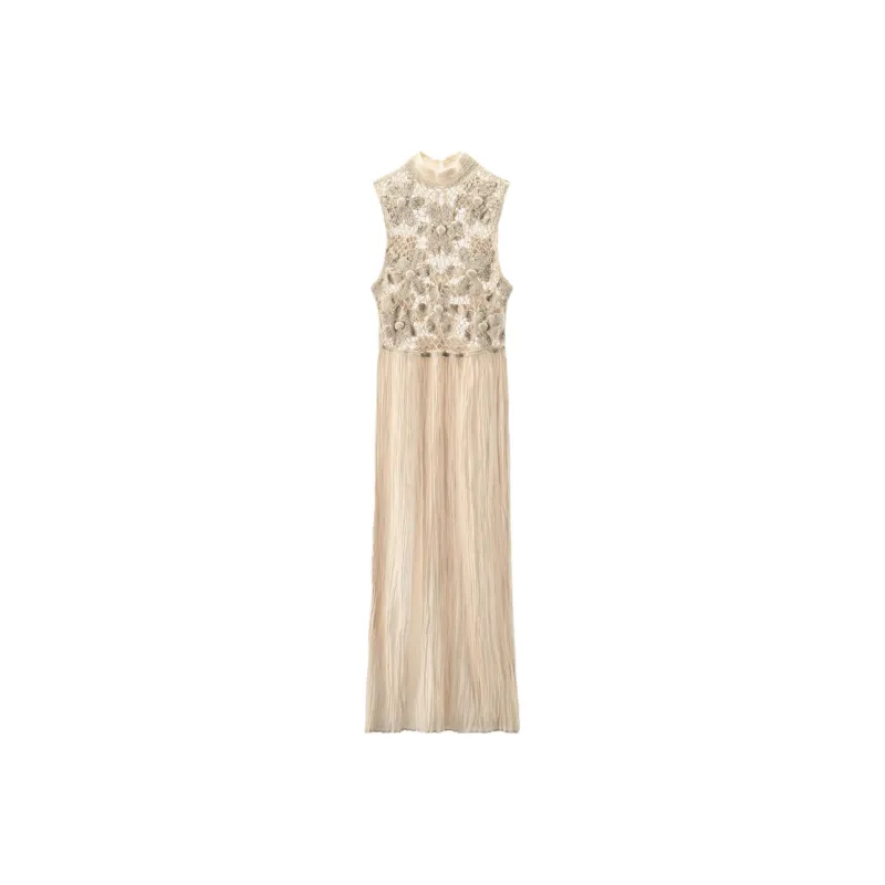 ZARA Sleeveless Dress Women's Raw White-0
