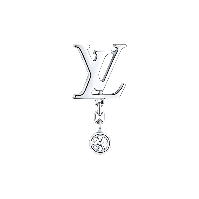 LOUIS VUITTON Idylle Blossom Lv Ear Stud White Gold And Diamond - Per Unit-0