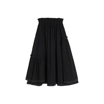 AMAZING SONG Half Length Long Skirt Women's Elegant Black