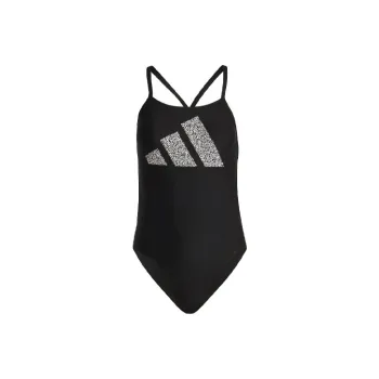 Adidas 3 Bar Logo Print Swimsuit One-piece Swimsuit Women's Black