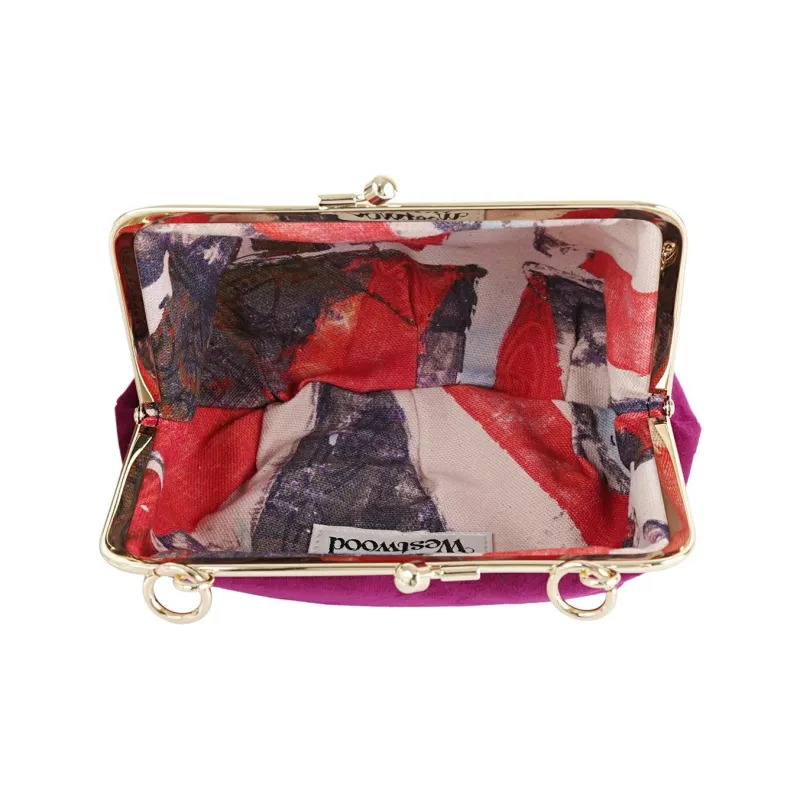 Vivienne Westwood Cotton Crossbody One Shoulder Handbag Mini Women's Purple-3