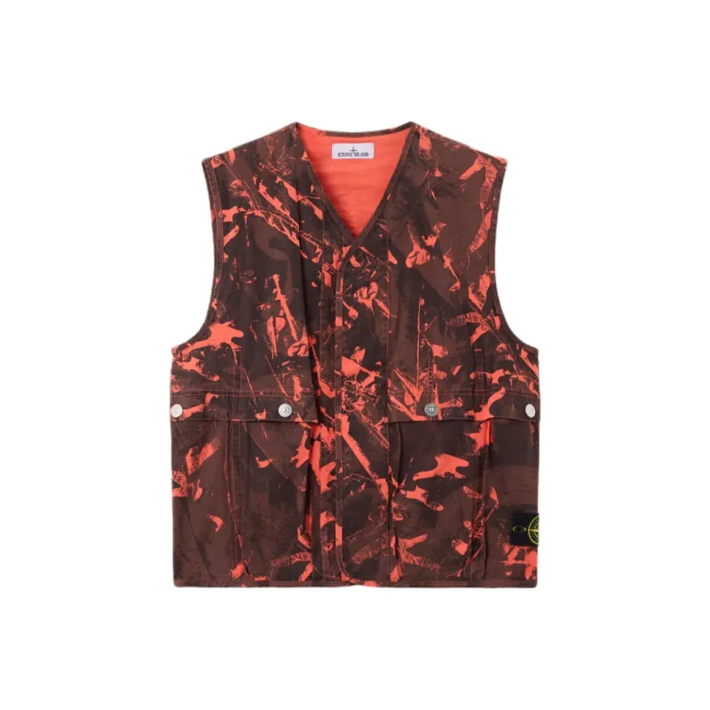 STONE ISLAND Compass badge Camouflage Gilet-0