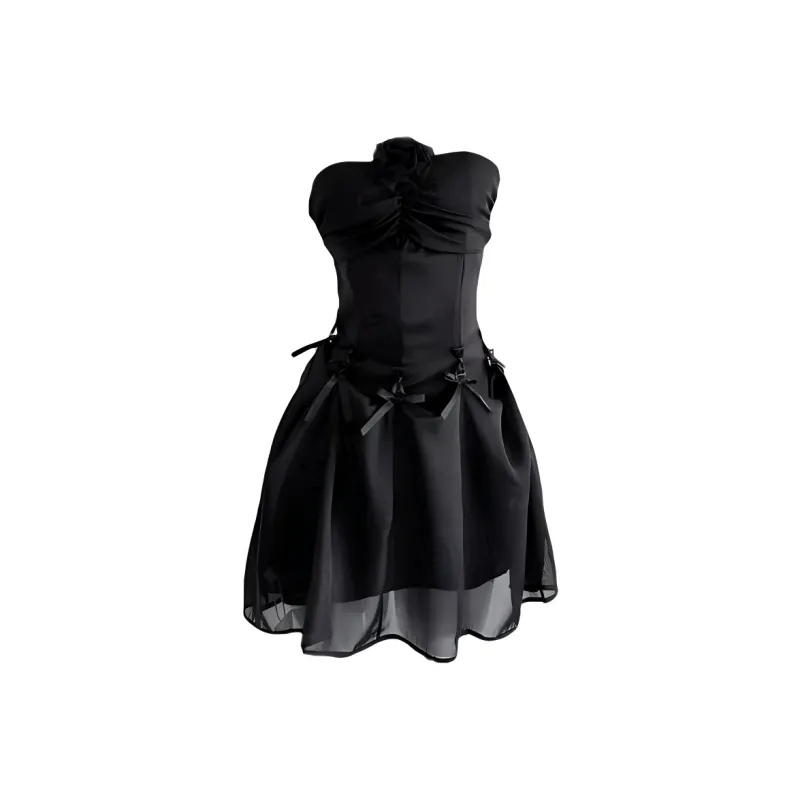 DOSOHEB Slip Dresses Women's Black-0