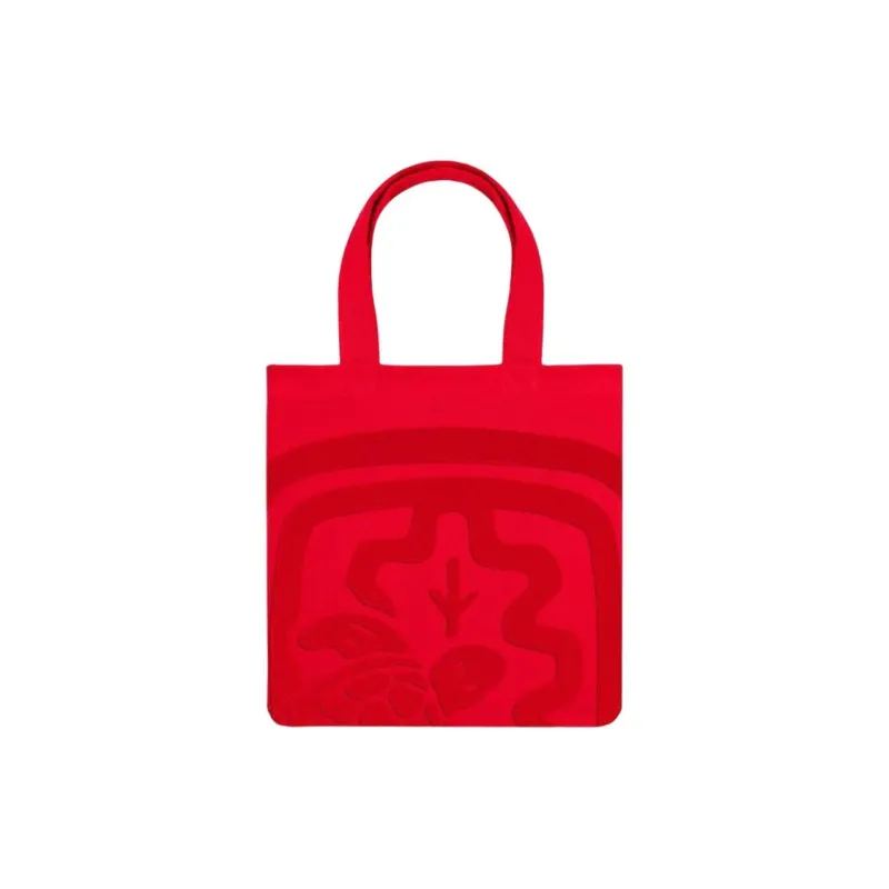 INES DE LA FRESSANGE Cotton Tote Bag, Shopping Bag, Handbag Unisex Red-0
