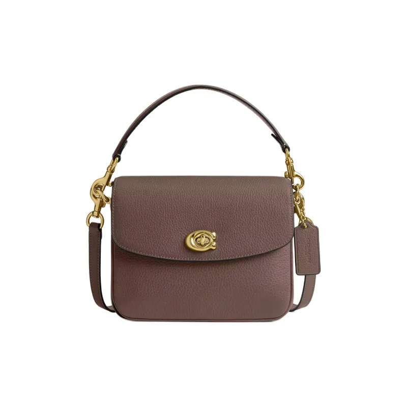 COACH Cassie Leather One Shoulder Handbag Small Size Women's Dark Stone Color-0