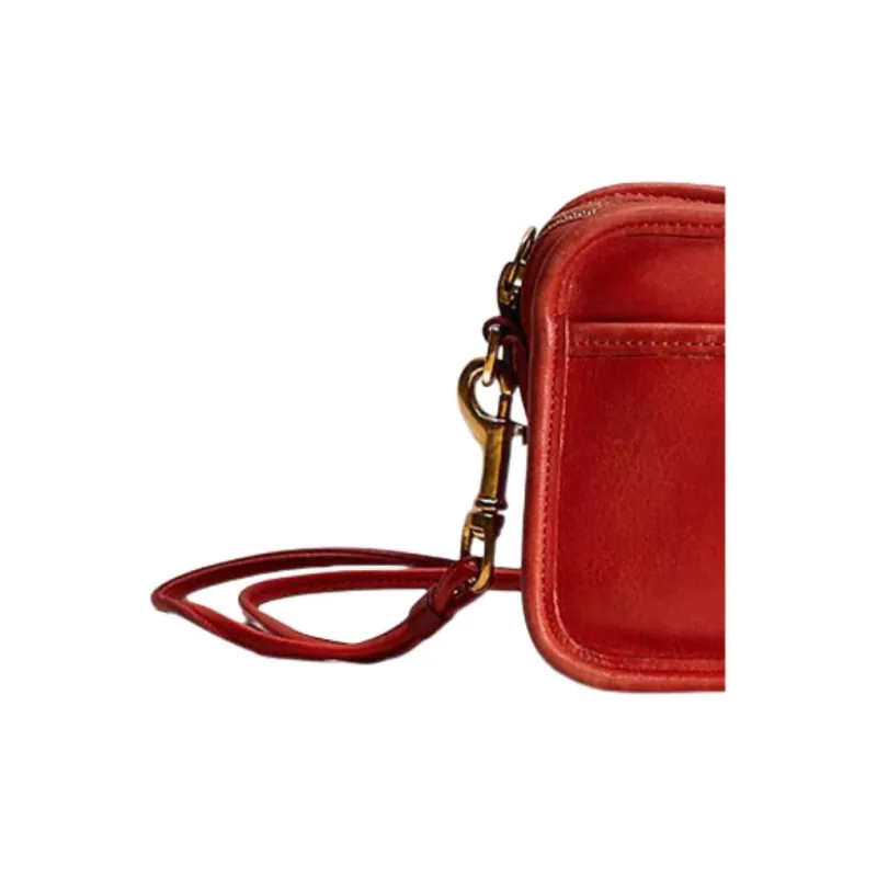 COACH Carnival Leather Crossbody Bag, Shoulder Bag Small Size Women's Red-3