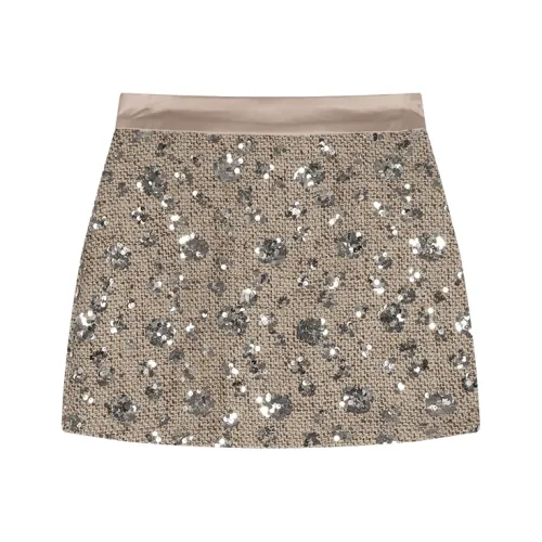 POPO.INFO Casual Short Skirts Women's Gold Sequins Dress