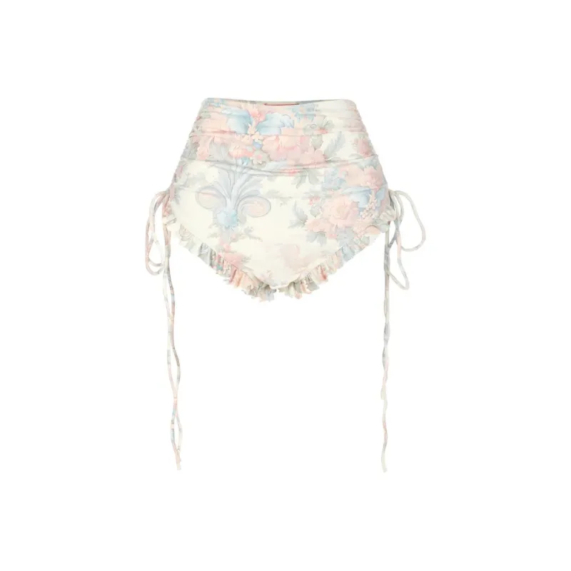 Selkie Collection SS24 Swimming Shorts Women's Light Apricot Base With Dazzling Macaron Print-0