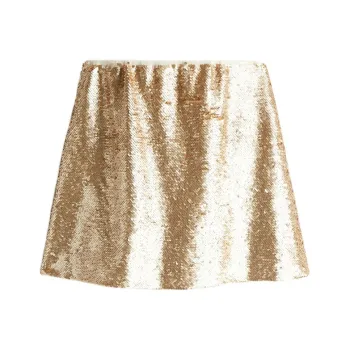 H&M Casual Short Skirts Women's Beige/Gold