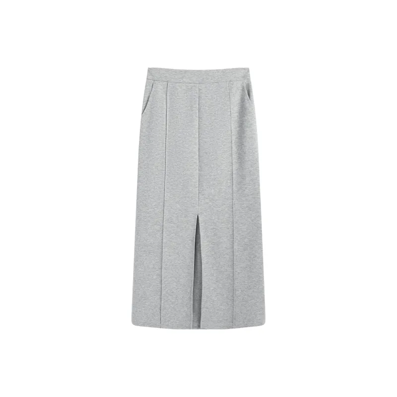 Famanxuan Casual Long Skirt Women's Premium Gray-0