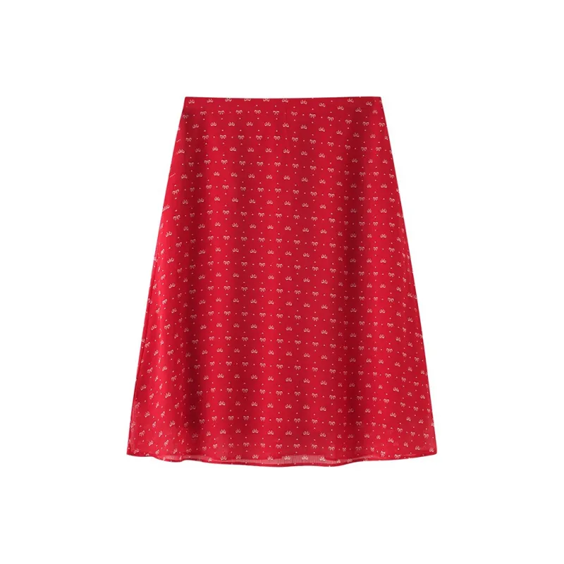 HTMEME Casual Short Skirts Women's Red-0