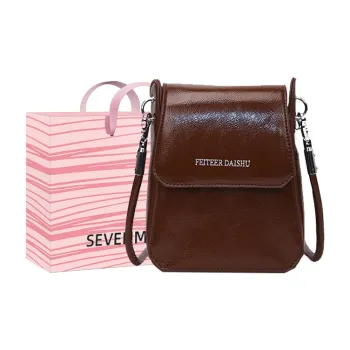 SEVENMOONS PU Crossbody Bag Women's Ecru/Black/Dark Brown/Light Blue/Pink