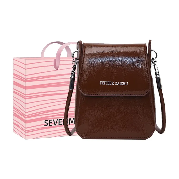 SEVENMOONS PU Crossbody Bag Women's Ecru/Black/Dark Brown/Light Blue/Pink-6
