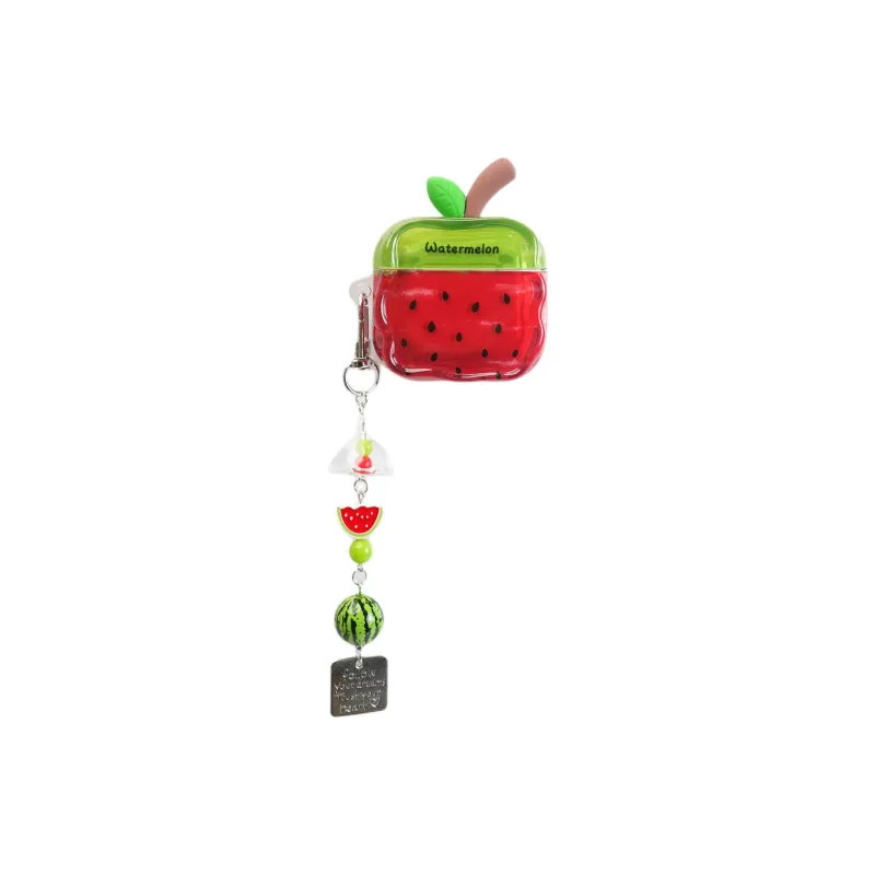 Wei Xin Apple AirPods 4/2/3/4th Generation/AirPods Pro/Pro 2 TPU Wave Edge Watermelon Pendant Headphone Cases-5