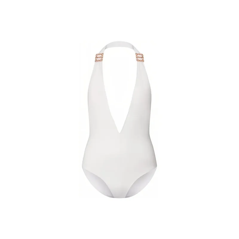 LOUIS VUITTON Brooch Detail V Neck One Piece Swimsuit-0