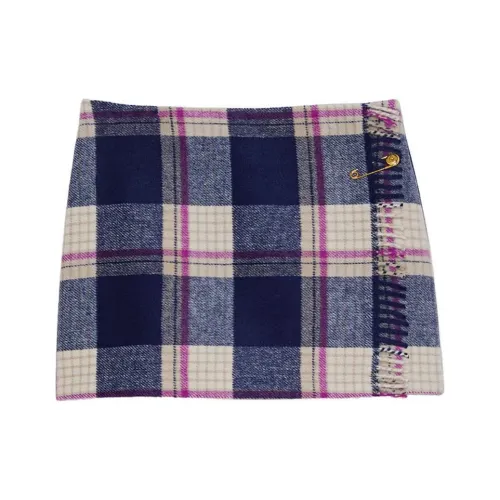 Victoria's Secret PINK Blanket Wrap Mini Skirt / Print Casual Short Skirts Women's Blue
