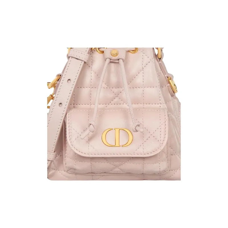 DIOR Caro Sheepskin Bucket Bag, Shoulder Bag, Crossbody Bag, Handbag Mini Women's Rouge Pink-5