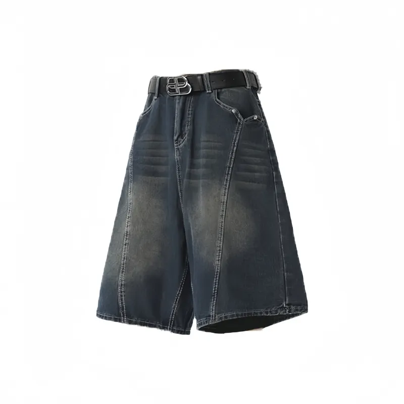 KLAMMKICKS Denim Shorts Unisex Navy Blue-0