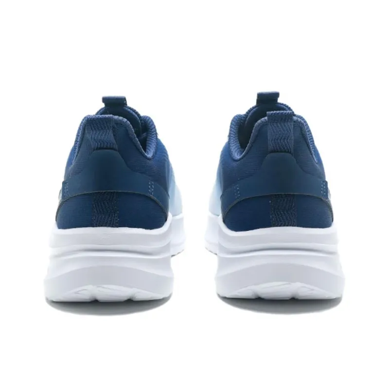 QIAODAN Anti Slip Wear Resistant Low Top Running Shoes Men's White Blue-4