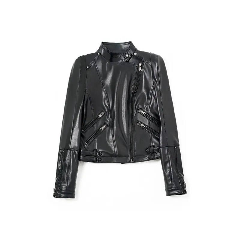 Duhan Jackets & Coats Vintage Leather Jacket Women's Commute-0