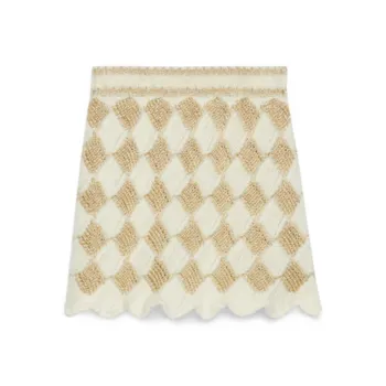 GUCCI FW23 Casual Short Skirts Women's Yellow White