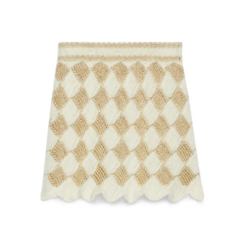 GUCCI FW23 Casual Short Skirts Women's Yellow White-0