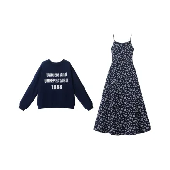 Zukizuki Skirt Set Women's Navy Blue