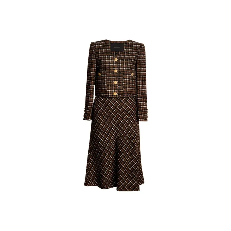 ROEYSHOUSE Skirt Set Women's Plaid-0