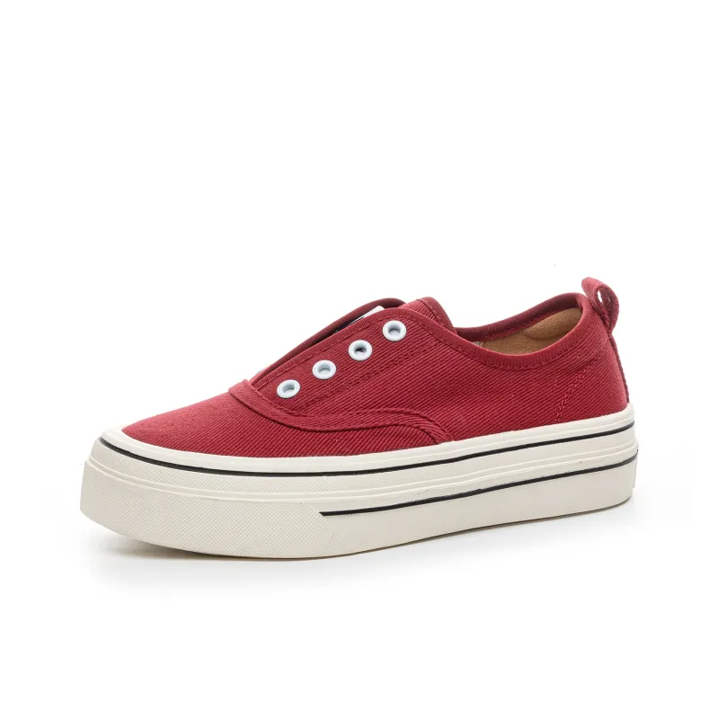 POOQ Abrasion Resistant Height Increasing Low Top Canvas Shoes Women's-5