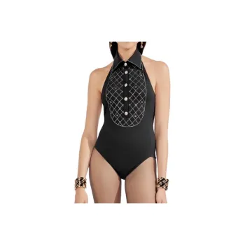 CHANEL One piece Swimsuit Women's Black