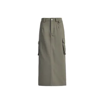 Aros Super Shopping Casual Long Skirts Women's Gray Green