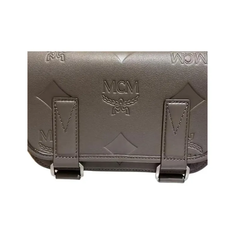 MCM Aren Nappa Leather Shoulder Bag, Crossbody Bag Mini Women's Gray-2