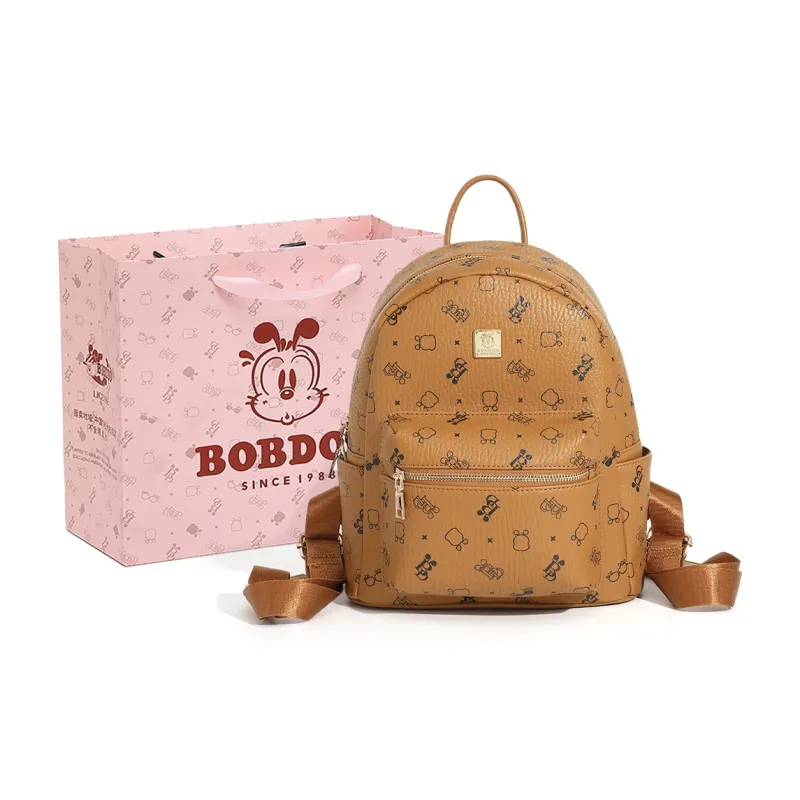 BOBDOG PU Backpack Women's Pink/Brown-7