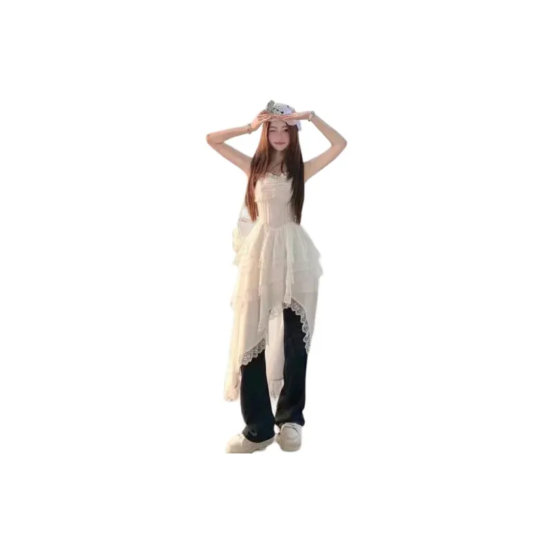 DOSOHEB Slip Dresses Women's White-0