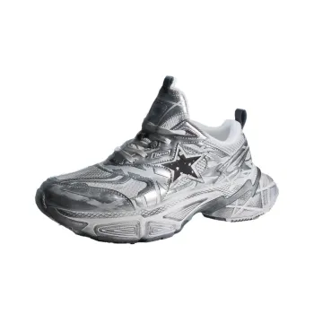 STARTER Anti Slip Wear Resistant Low Top Running Shoes Unisex Silver Gray