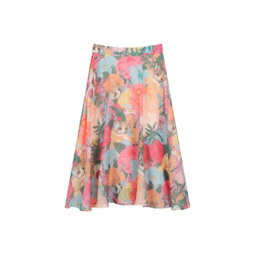 ELF SACK Casual Long Skirts Women's Dreamy Multicolor