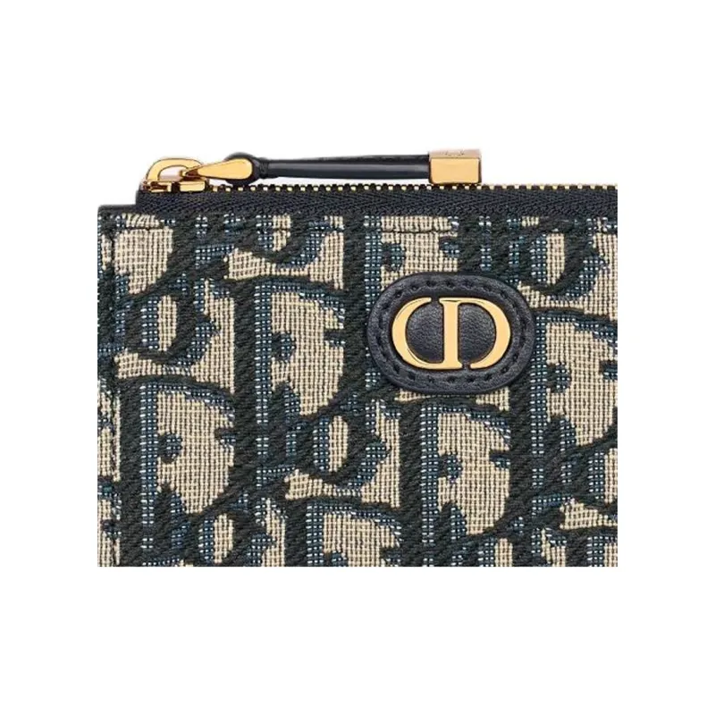 DIOR 30 Montaigne Cotton Card Holder Women's Brown-4
