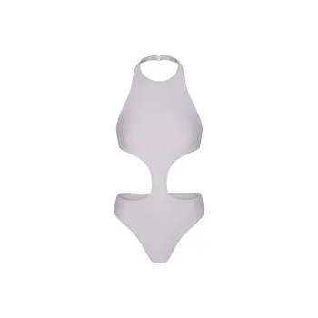 SKIMS SIGNATURE SWIM HALTER MONOKINI One-piece Swimsuit Women's Chrome/Chrome-Plated