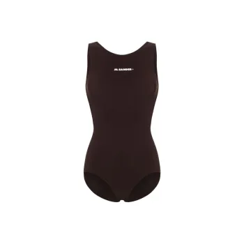 JIL SANDER Logo print Open back Swimsuit